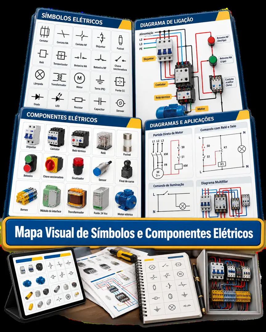 Bônus 2 — Mapa Visual de Símbolos e Componentes Elétricos